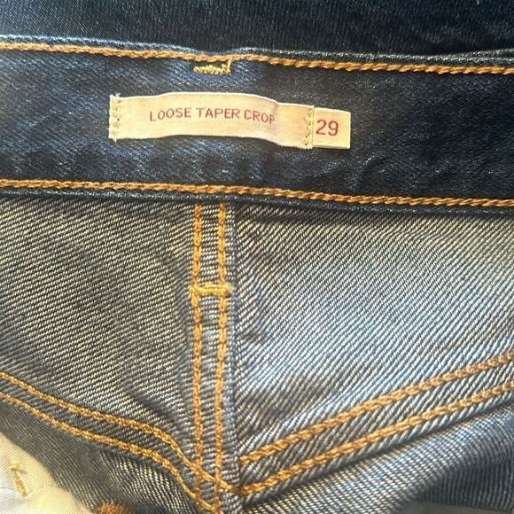 NWT Levi’s Premium Loose Taper Crop Dark Wash 29 - Picture 7 of 12